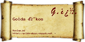 Golda Ákos névjegykártya